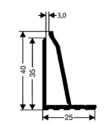 Fensteranschlussprofil 40x25 KI03, EN AW-6060, T64