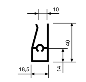 Alu-U-Profil 10 Nr. 269967, EN-AW 6063, T66