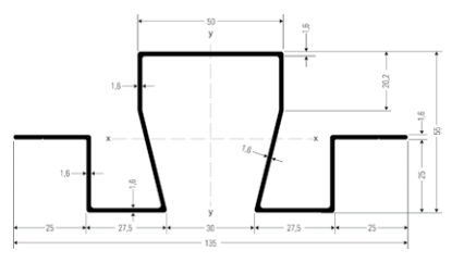 ALUCOBOND Profil 42530, Omegaprofil, EN AW-6063