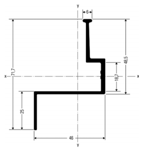 ALUCOBOND Profil 44025, Z-Profil, EN AW-6063, RAL 9005 matt