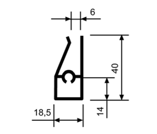 Alu-U-Profil 6 Nr. 24996, EN-AW 6063, T66