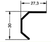Leuchtkastenprofil gepresst, Nr. 16 Abdeckwinkel
