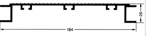 Leuchkastenprofil gepresst 184 mm, Nr. 12