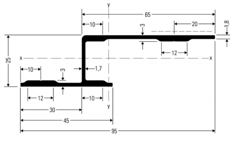 ALUCOBOND Profil 42532, Queranschlussprofil, EN AW-6063