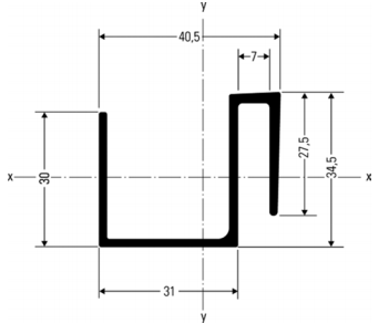 ALUCOBOND Profil 44024, S-Profil, EN AW-6063